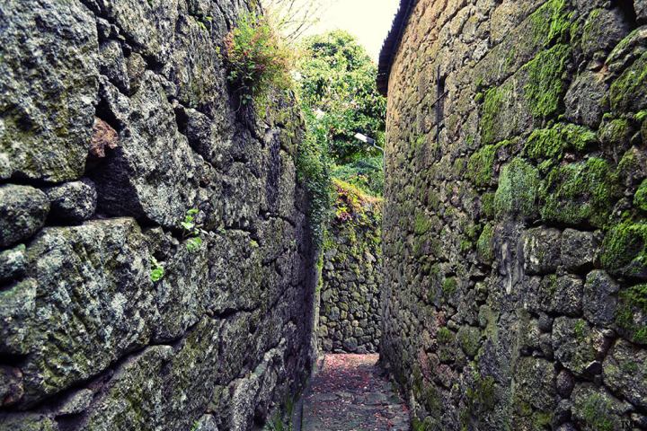 A stone wall in the Shale Villages in Portugal