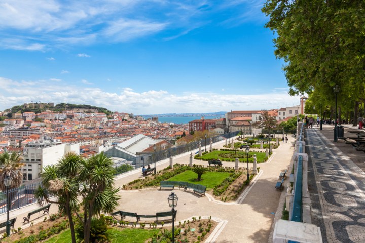 a view of a green garden in Lisbon