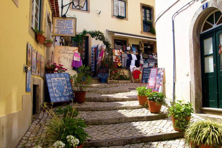 A street of Sintra in the sunlight